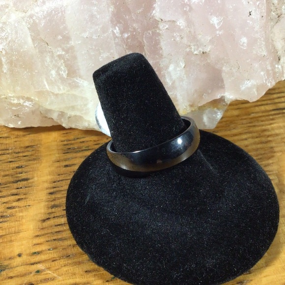 Black Stainless Steel Band Ring - Picture 2 of 5